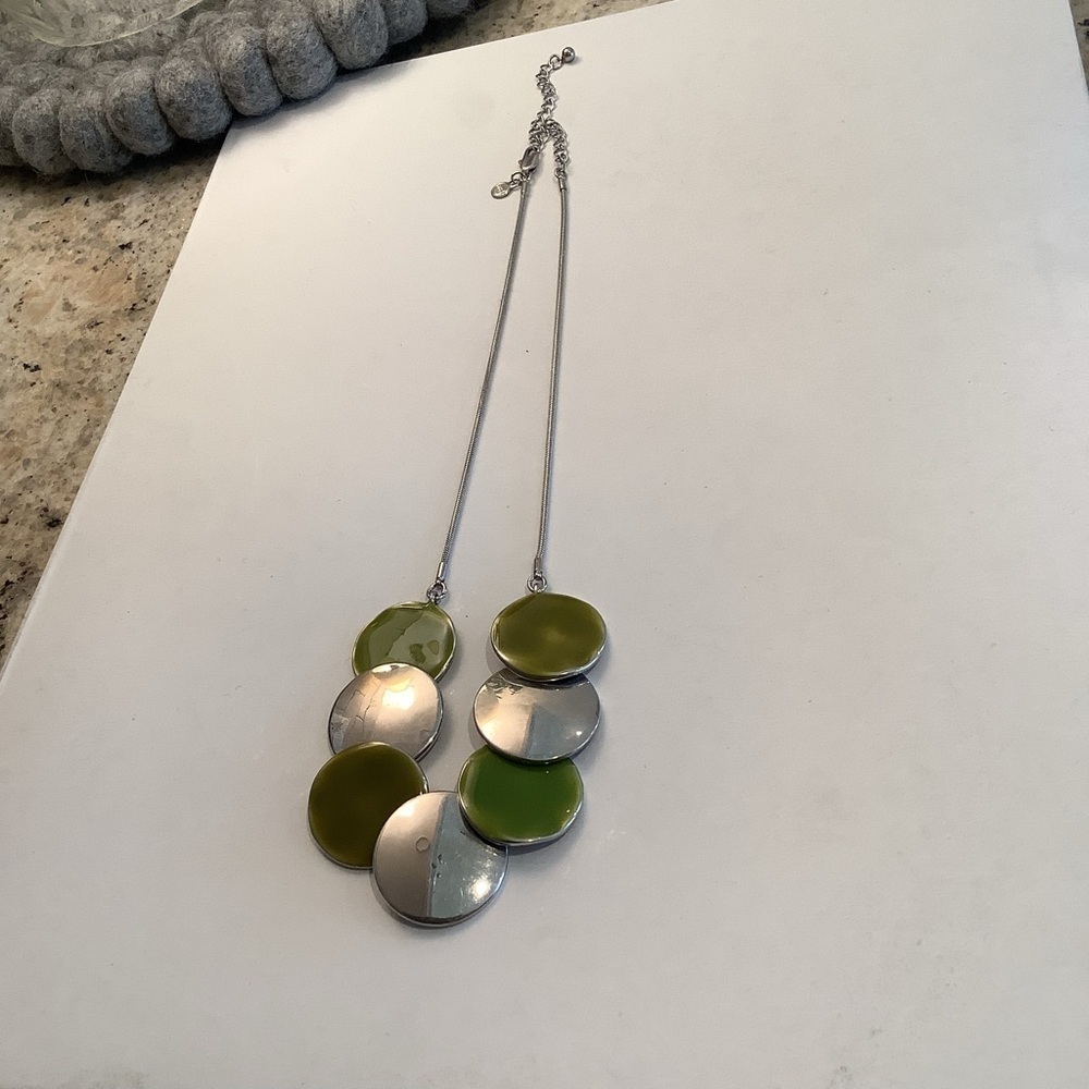 Marks & Spencer Silver and Green Necklace
